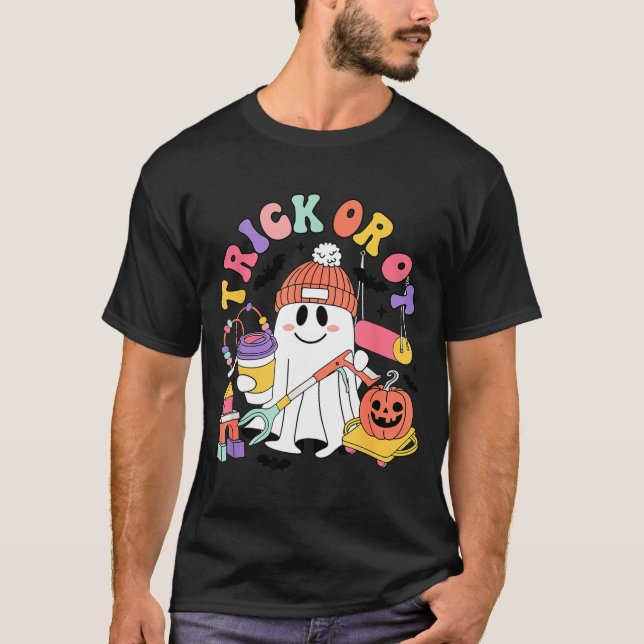 Trick Or Ot Occupational Therast Ghost Halloween W T-Shirt (Front)