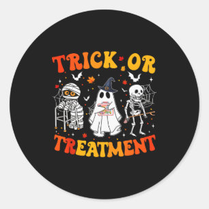Trick Or Pt Physical Therapy Therast Halloween Classic Round Sticker