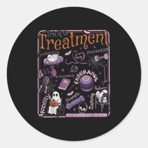 Trick Or Pt Physical Therapy Therast Halloween Classic Round Sticker