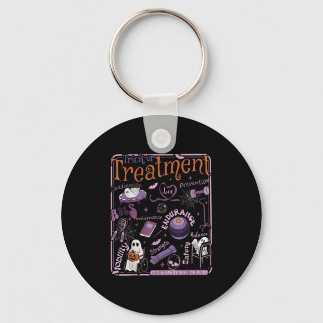 Trick Or Pt Physical Therapy Therast Halloween  Keychain (Front)