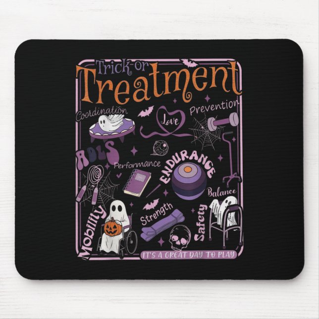 Trick Or Pt Physical Therapy Therast Halloween  Mouse Pad (Front)