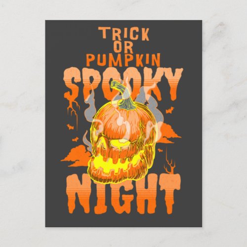 Trick or Pumpkin Spooky Night Postcard