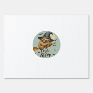 Trick or Sleep � Cute Witch Sloth Halloween Pun Ar Sign