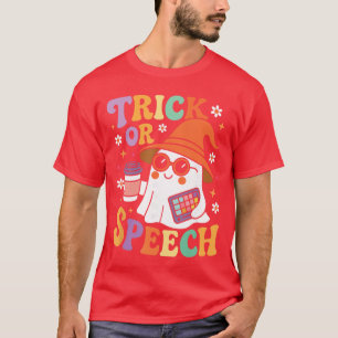 Trick or Speech Halloween SLP Retro Speech Therapy T-Shirt