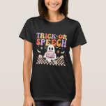 Trick Or Speech Retro Slp Halloween Speech Therapy T-Shirt