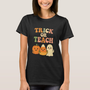 Trick or Teach Ghosts with Candy Corn Halloween Te T-Shirt