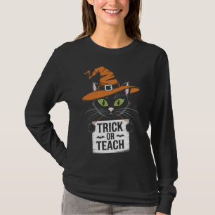 Trick Or Teach Groovy Teacher Halloween Retro T-Shirt