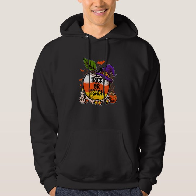 Trick Or Teach  Halloween Teacher Costume Hoodie (Front)