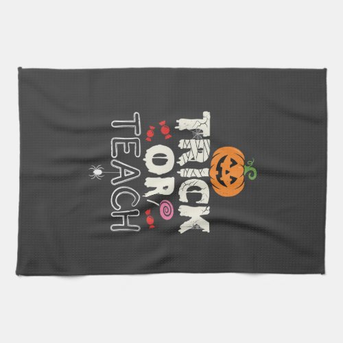 Trick or Teach Halloween Teacher Design (2)_1 Kitchen Towel