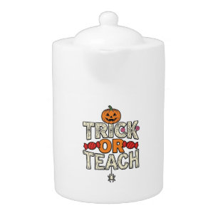 Trick Or Teach Halloween Teacher Vintage Vector De Teapot