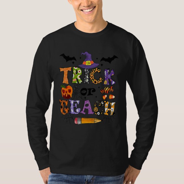 Trick Or Teach  Teacher Halloween Costume 1 T-Shirt (Front)