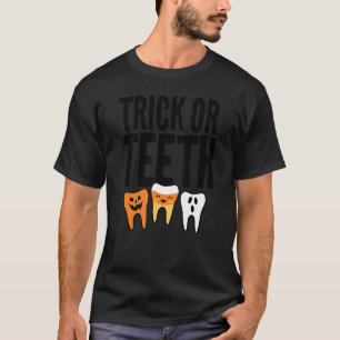 Trick Or Teeth Candy Corn Dentist Boys Girls Men W T-Shirt
