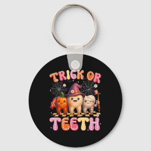Trick Or Teeth Crew Dental Halloween Costumes Wome Keychain
