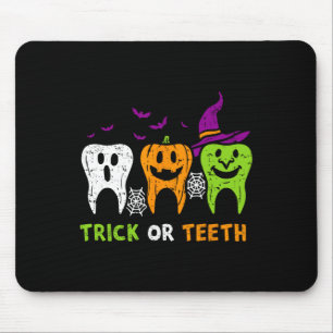 Trick Or Teeth Funny Dental Squad Halloween Dentis Mouse Pad