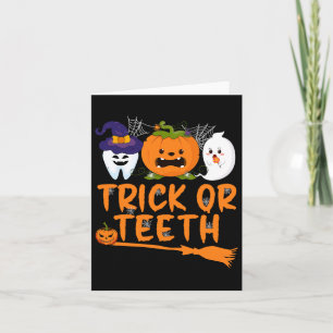 Trick Or Teeth Funny Dentist Halloween Dental Squa Card