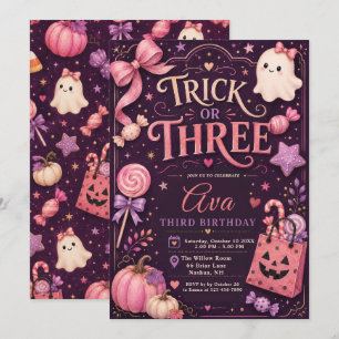 Trick or Three Birthday Invitation