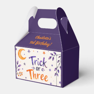 Trick or Three Halloween 3rd Birthday Cute Party Favor Boxes