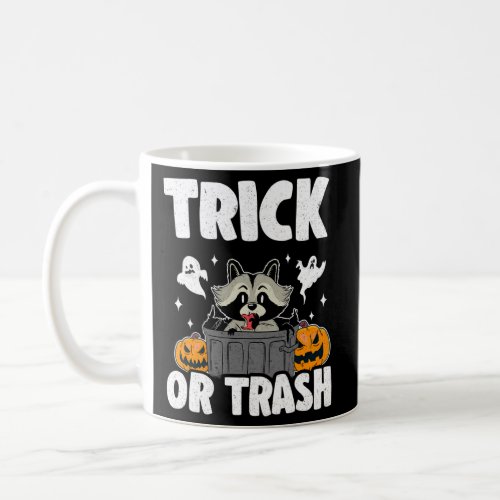 Trick Or Trash Raccoon Halloween Coffee Mug