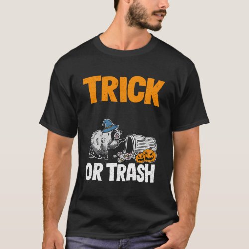 Trick Or Trash Raccoon Halloween T_Shirt