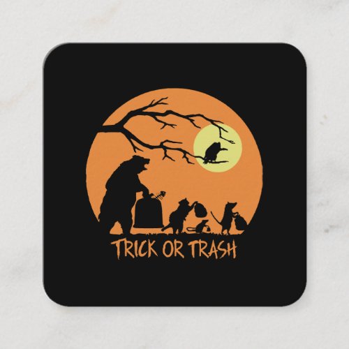 Trick Or Trash Square Business Card