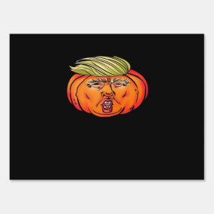 Trick Or Treason Anti Halloween Pumpkin Trumpkin Sign