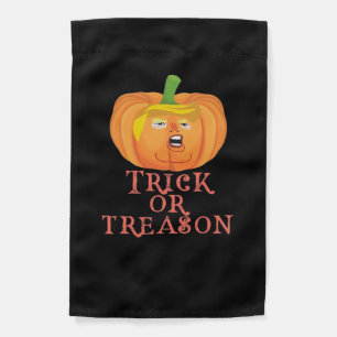 Trick Or Treason Halloween Impeach Trumpkin Design Garden Flag