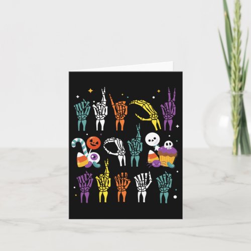 Trick Or Treat Asl Hands American Sign Language Ha Card