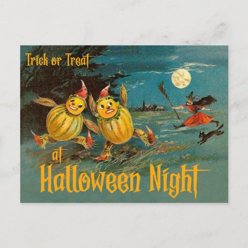 Trick or Treat at Halloween Night Postcard