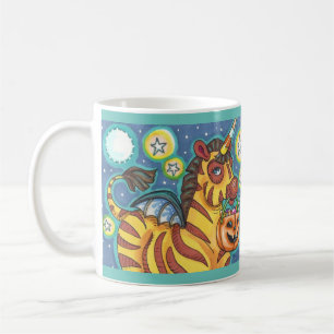 TRICK OR TREAT BAT WING ZEBRA, CUTE HALLOWEEN COFFEE MUG