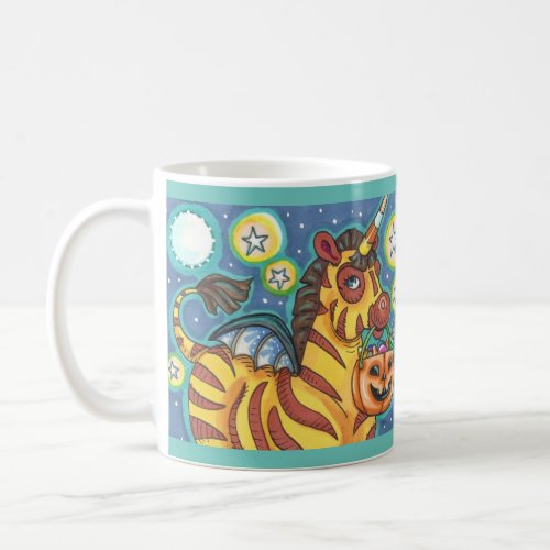 TRICK OR TREAT BAT WING ZEBRA CUTE HALLOWEEN COFFEE MUG