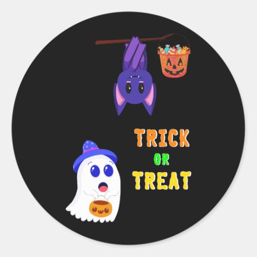 Trick Or Treat Bats Candy 31 UK October Halloween Classic Round Sticker