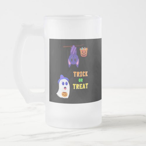 Trick Or Treat Bats Candy 31 UK October Halloween Frosted Glass Beer Mug