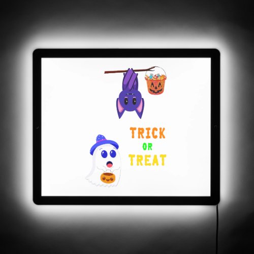 Trick Or Treat Bats Candy 31 UK October Halloween LED Sign