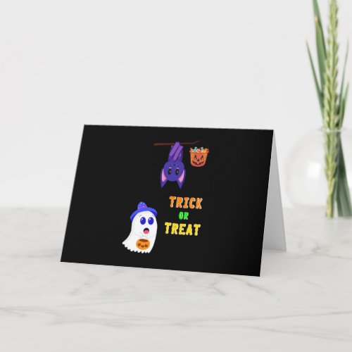 Trick Or Treat Bats Candy 31 UK October Halloween Note Card