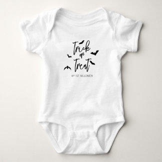 Trick or Treat Bats Typography My 1st Halloween Baby Bodysuit