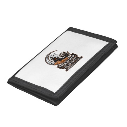 Trick Or Treat Be So Sweet Halloween Moon Witches_ Trifold Wallet