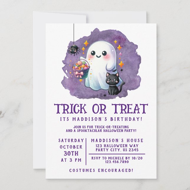 Trick or Treat Birthday Invitation (Front)