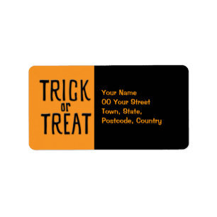 Trick or Treat black Address Label