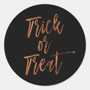 Trick or Treat Black and Orange Halloween Sticker