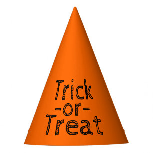Trick-or-Treat Black and Orange Halloween Theme Party Hat
