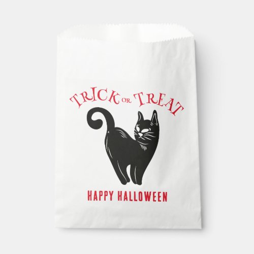Trick or Treat Black Cat Halloween Favor Bag