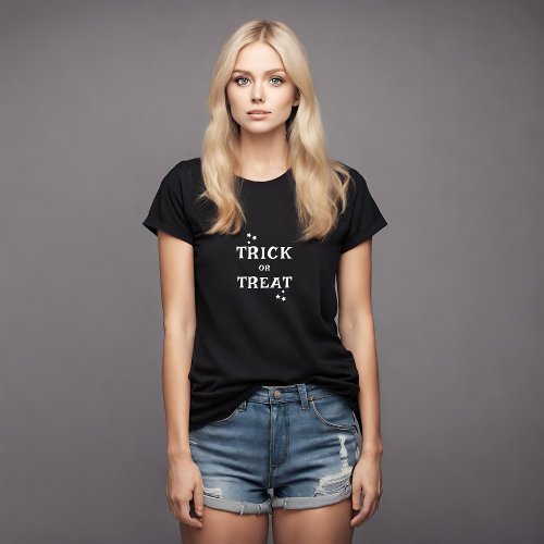 Trick or Treat Black Halloween Womens  T_Shirt