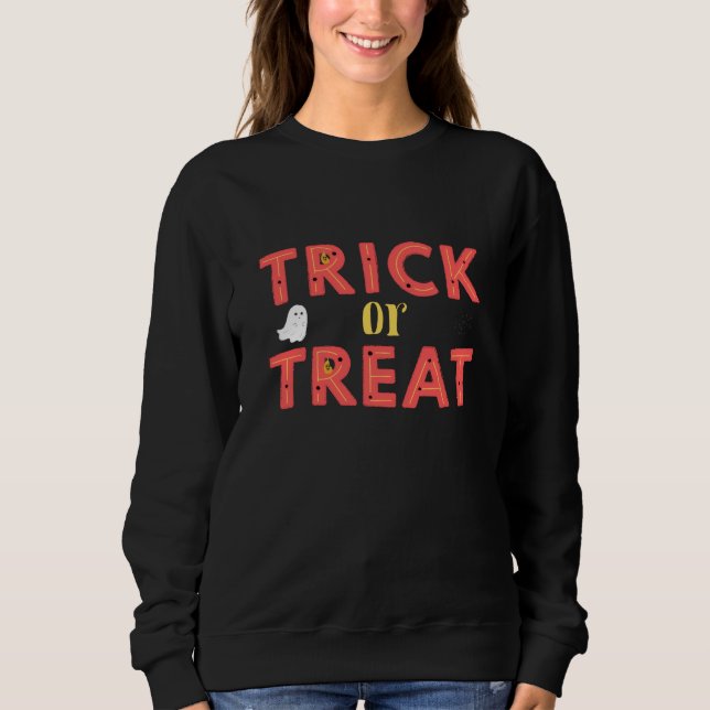 Trick Or Treat Black Women's Sweatshirt (Front)