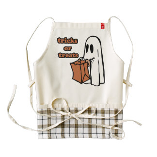 Trick or treat - Boo - cartoon ghost - baby ghost Zazzle HEART Apron
