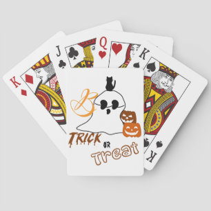 Trick Or Treat Boo with Back Cat and Pumpkin Poker Cards