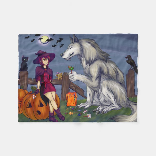 Trick or Treat Buddies Fleece Blanket (Front (Horizontal))