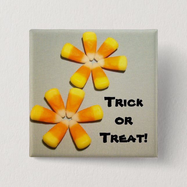 Trick or Treat! buttons Candy Corn Holiday button (Front)
