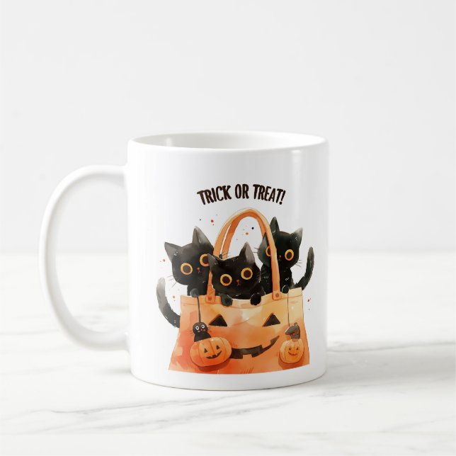 Trick or Treat – Candy Bag Cat Mug (Left)