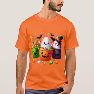Trick-or-Treat Candy Buckets Halloween Design T-Shirt