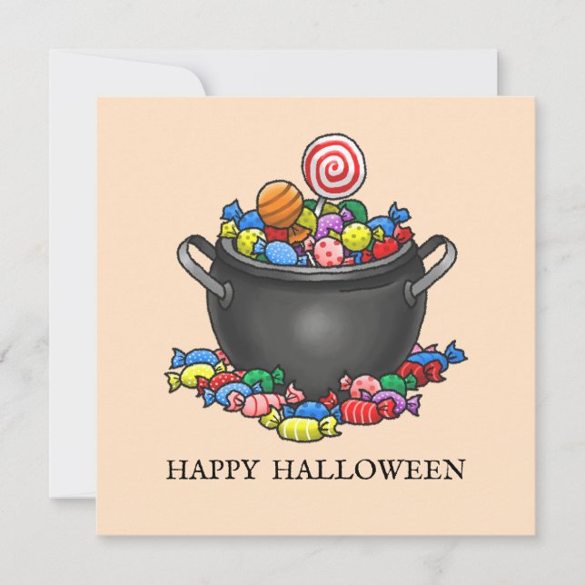 Trick or Treat Candy Cauldron Card (Front)